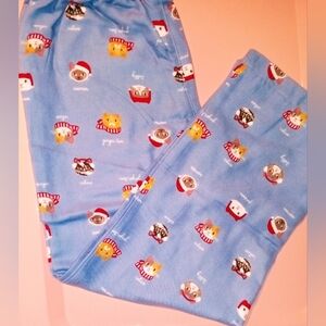 Land's End Flannel PJ Bottoms Cloudy Cat Size 8
